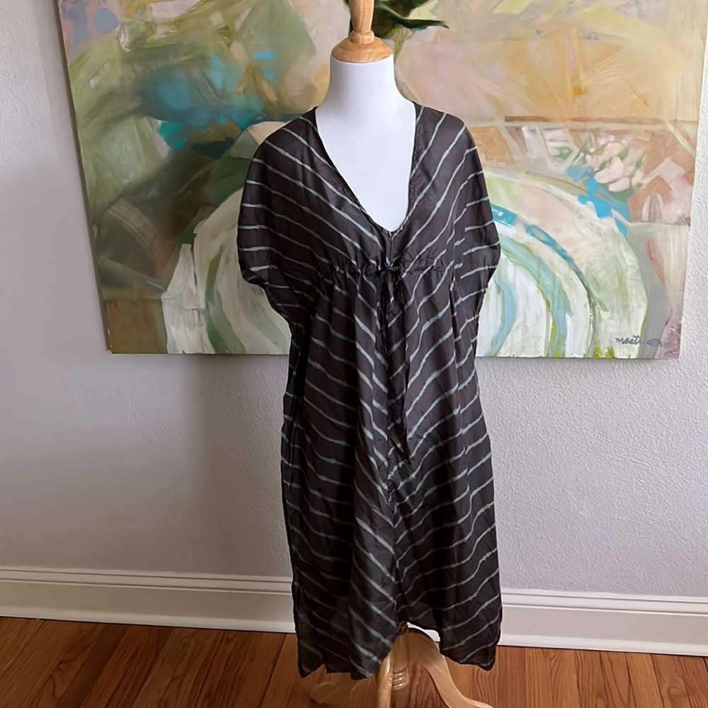 Matta silk dress kaftan one size grey cover up